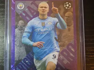 Erling Haaland Hatrick Hero Purple Fodboldkort