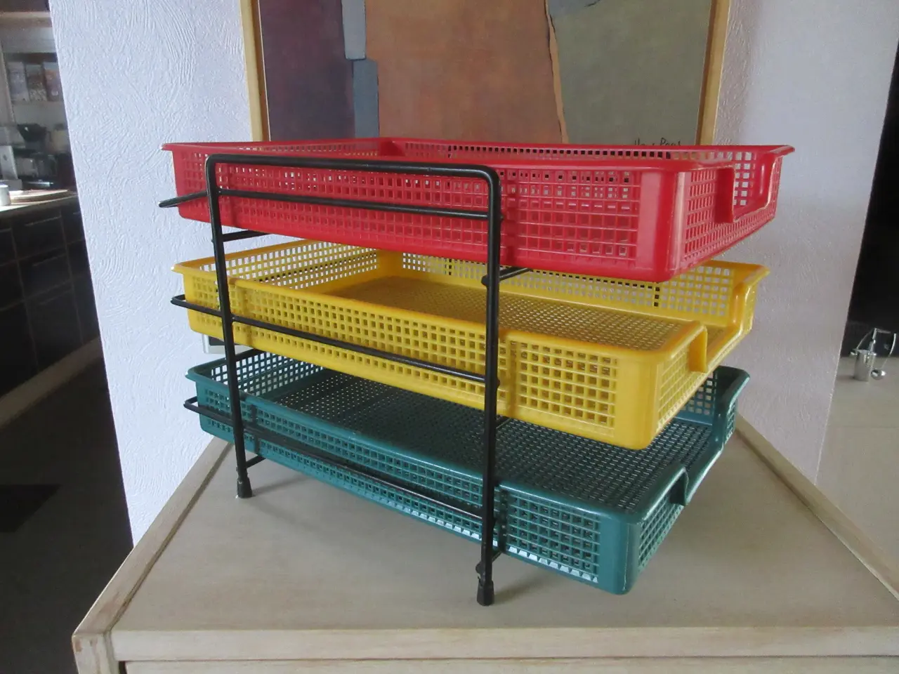 Billede 1 - Brevbakker i stativ - retro til kontoret ;-)