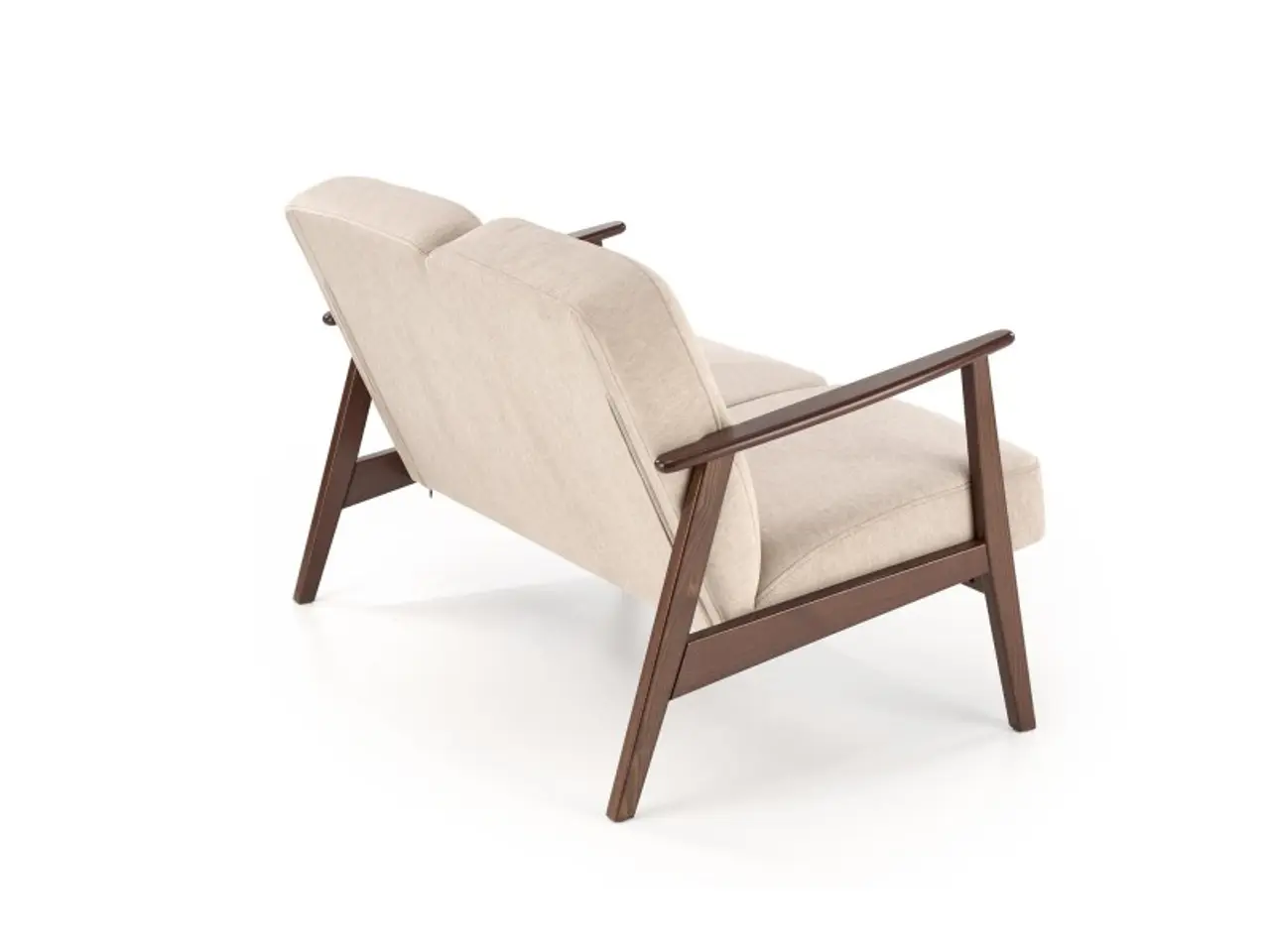 Billede 6 - MILANO 2S sofa, Beige CASTEL#15 / mørk Valnød
