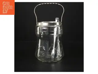 Antik isspand med tang (str. Ø 10,5 cm længde 16 cm)