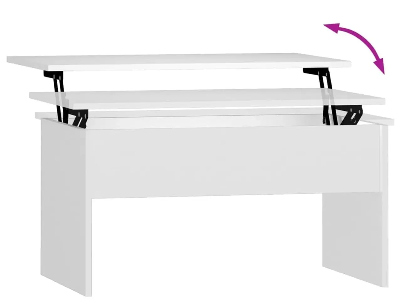 Billede 6 - Sofabord 80x50,5x41,5 cm konstrueret træ hvid