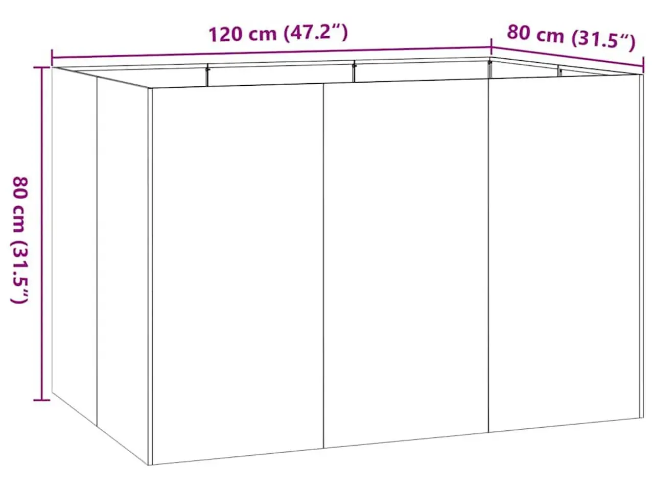 Billede 9 - Plantekasse 120x80x80 cm stål sort