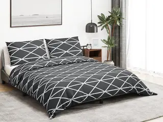 Sengetøj 200x220 cm bomuld grå