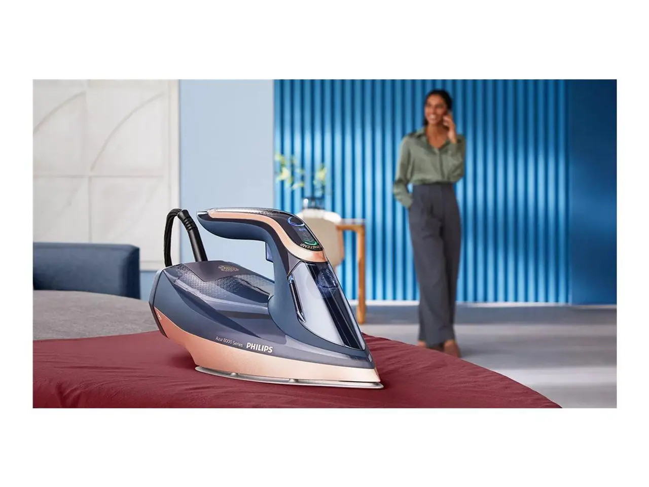 Billede 9 - Dampstrygejern Philips Azur 8000 Series DST8050, 3.000 W, mørkeblå