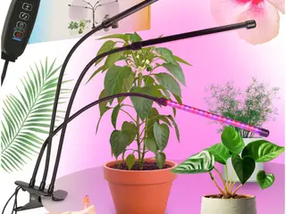 Plantevækst LED-lampe med 3 arme - 70 cm, sort