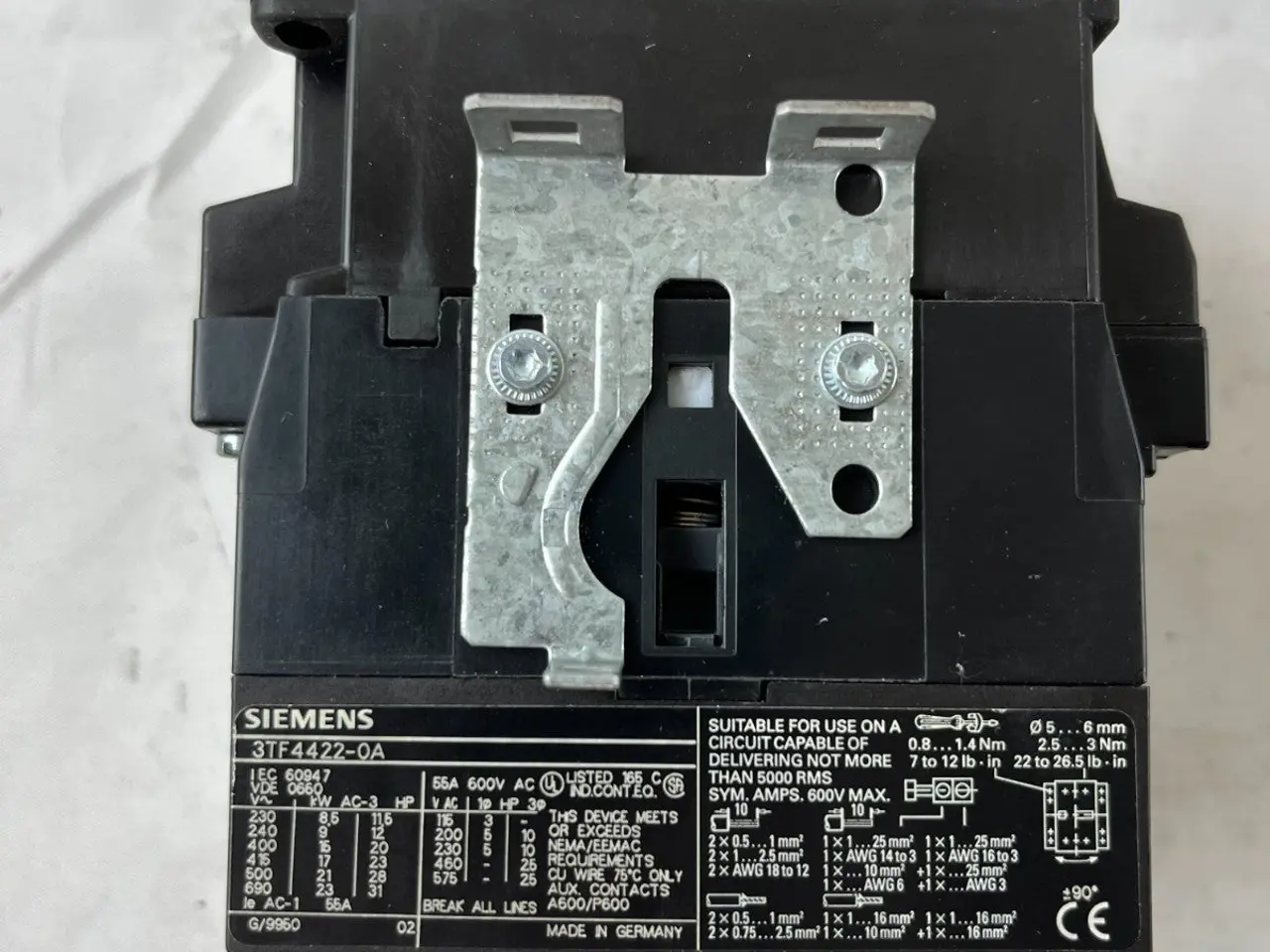 Billede 6 - Siemens 3TF44 kontaktor 3P w/ 3TY7561-1AA00 Aux
