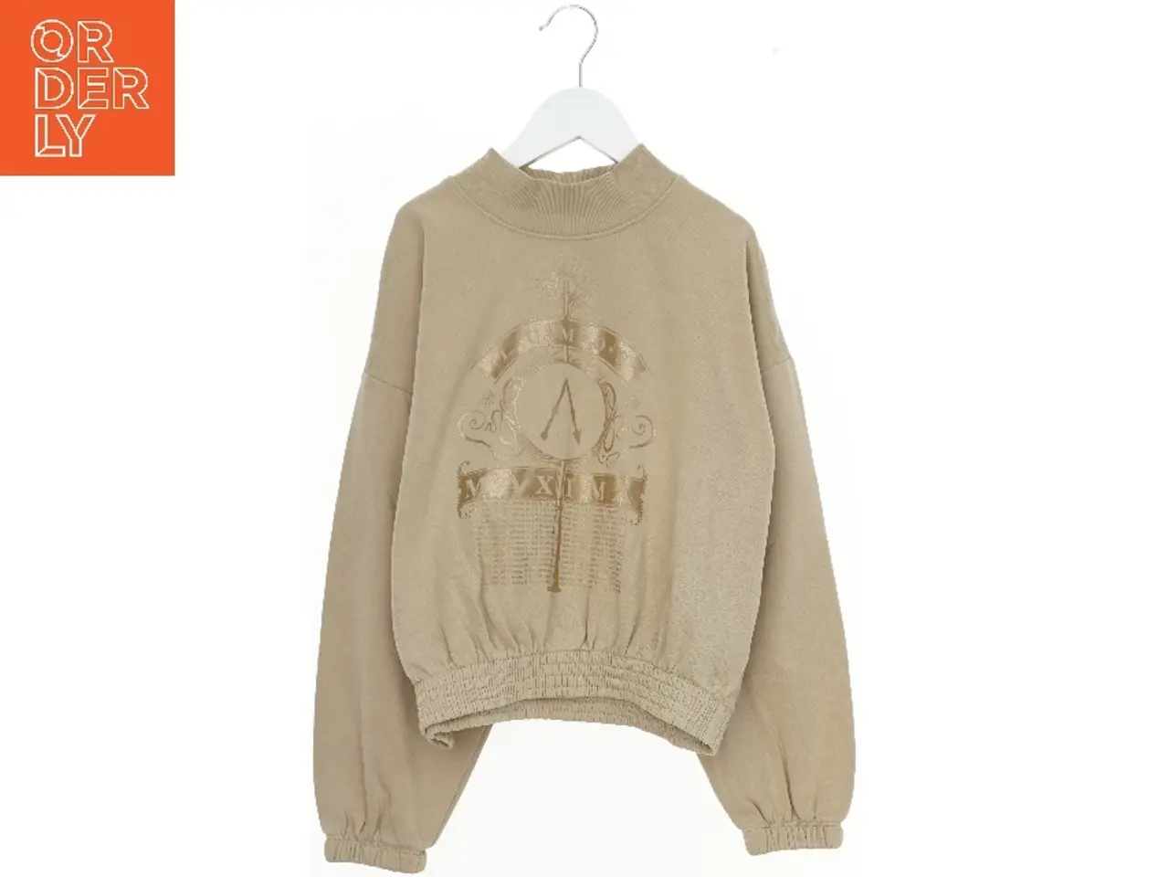Billede 1 - Langærmet beige sweatshirt med print (str. 152)