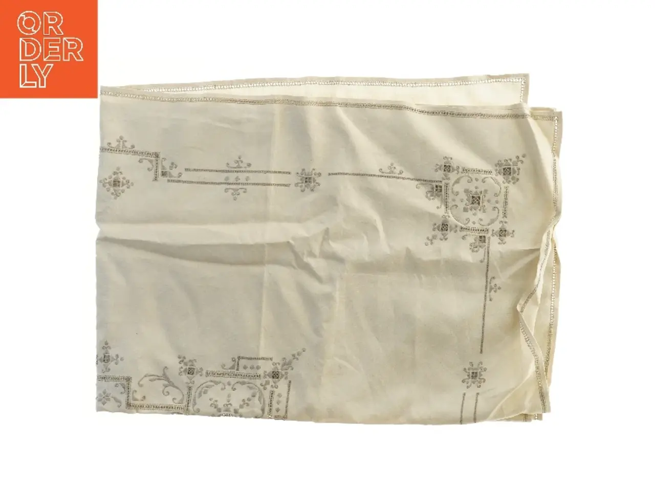 Billede 1 - Borddug med broderi (str. 170x130 cm)