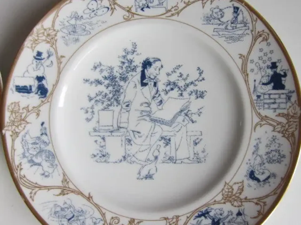 Billede 1 - H.C. Andersen platte med guldkant 24,5 cm