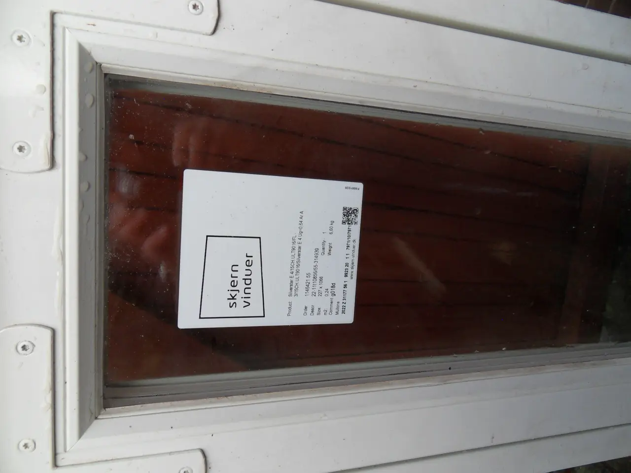 Billede 1 - TERMOVINDUE - STORT 38X186 cm. 3-lags glas