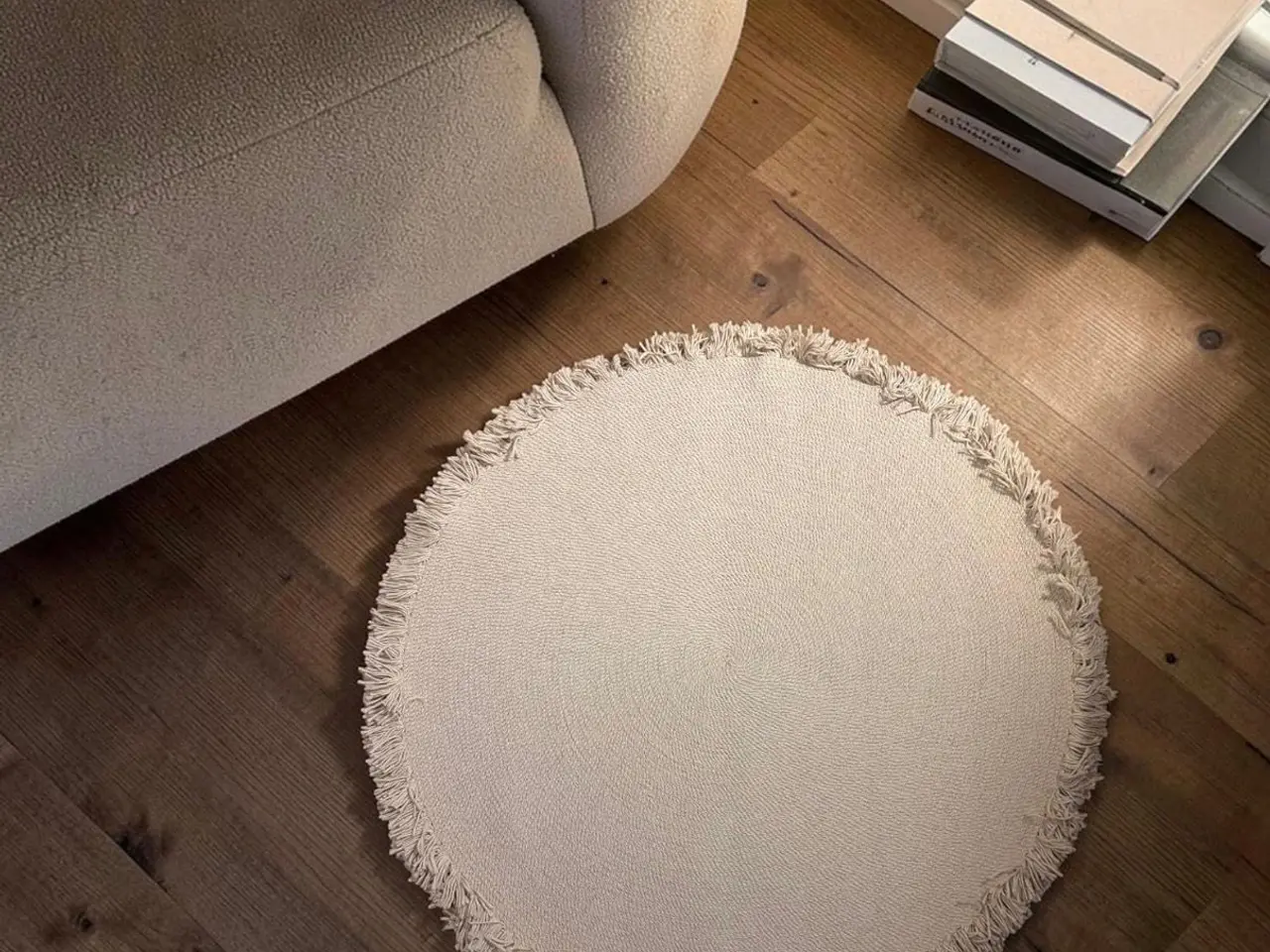 Billede 6 - Stilfuldt rundt tæppe (Naturfarve, Ø 120 cm)