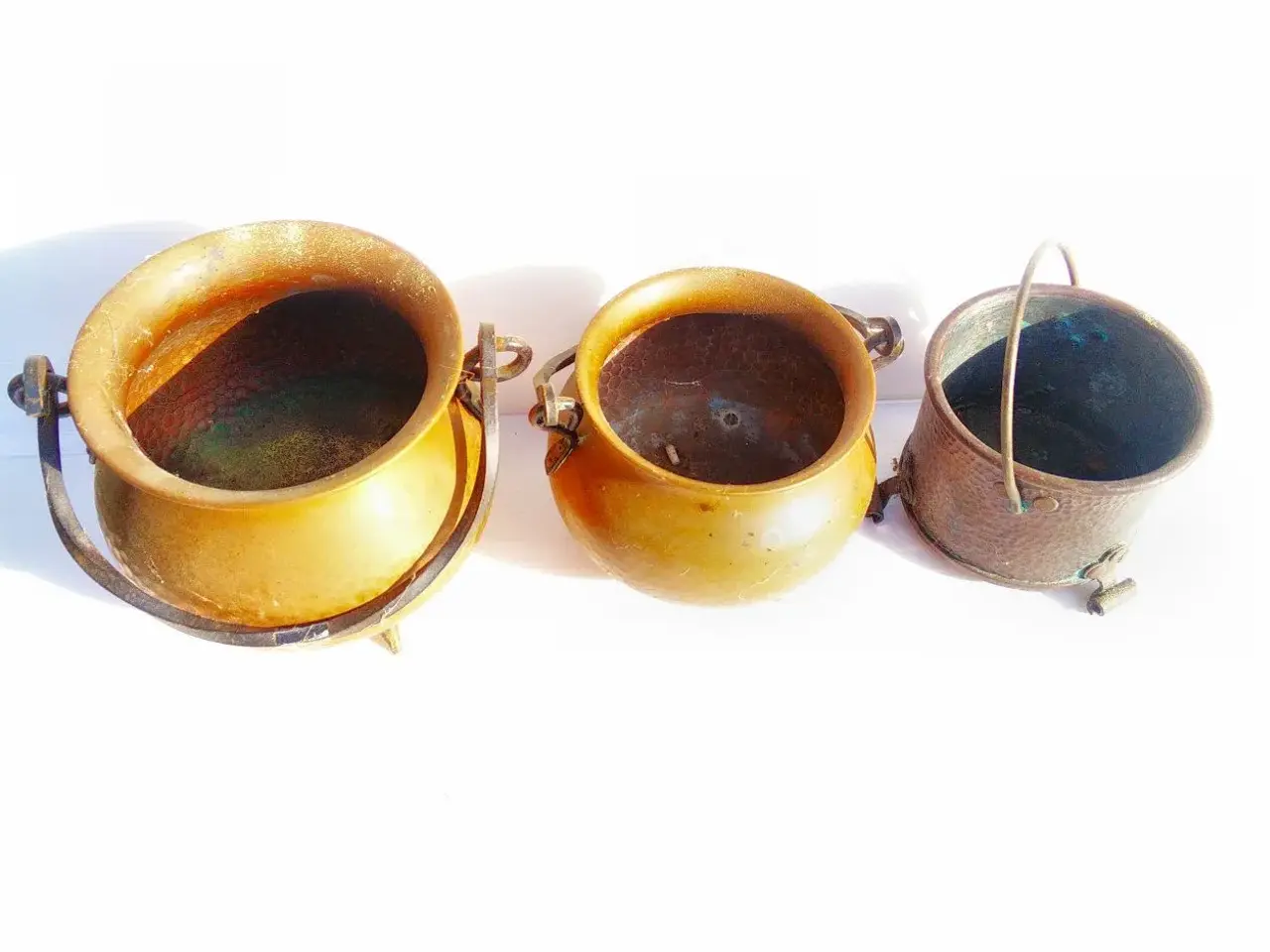 Billede 2 - Bronze/kobber pot/krukker 3 stk.