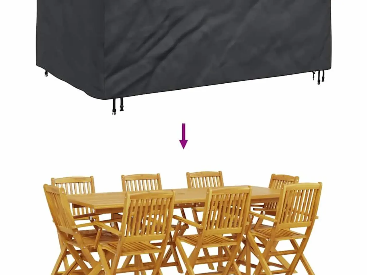 Billede 8 - Overtræk til havemøbler Sort 220 x 150 x 85 cm 210D