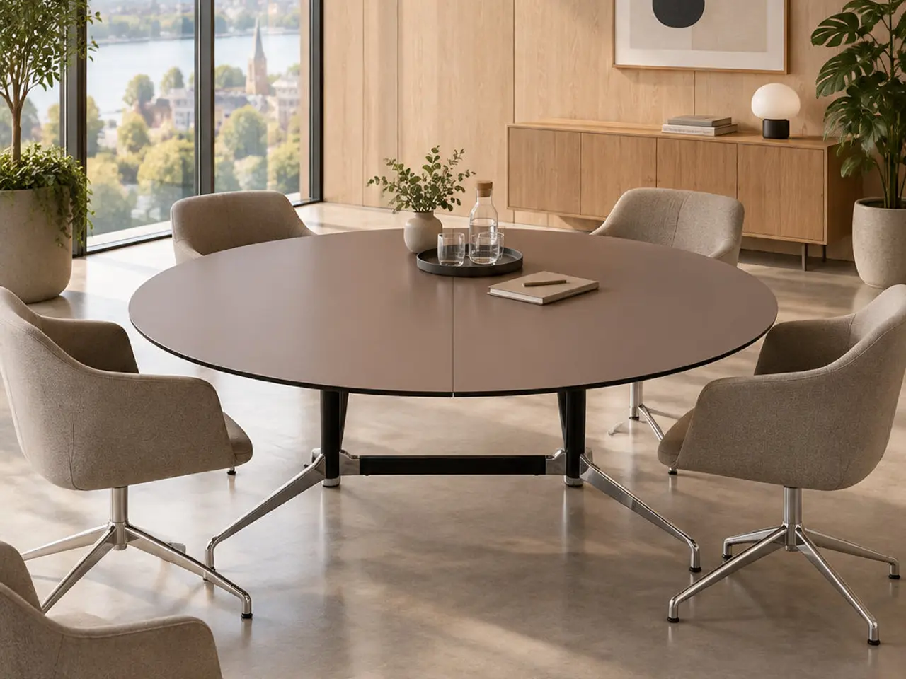 Billede 2 - Vitra Eames Segmented Bord - Brun/Krom-Sort Stel