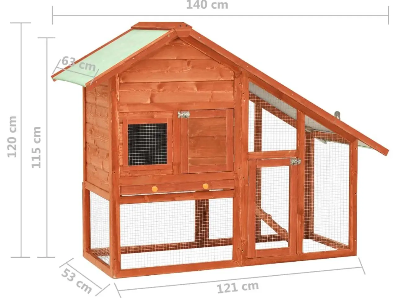 Billede 11 - Kaninbur i 2 etager 140 x 63 x 120 cm massivt fyrretræ