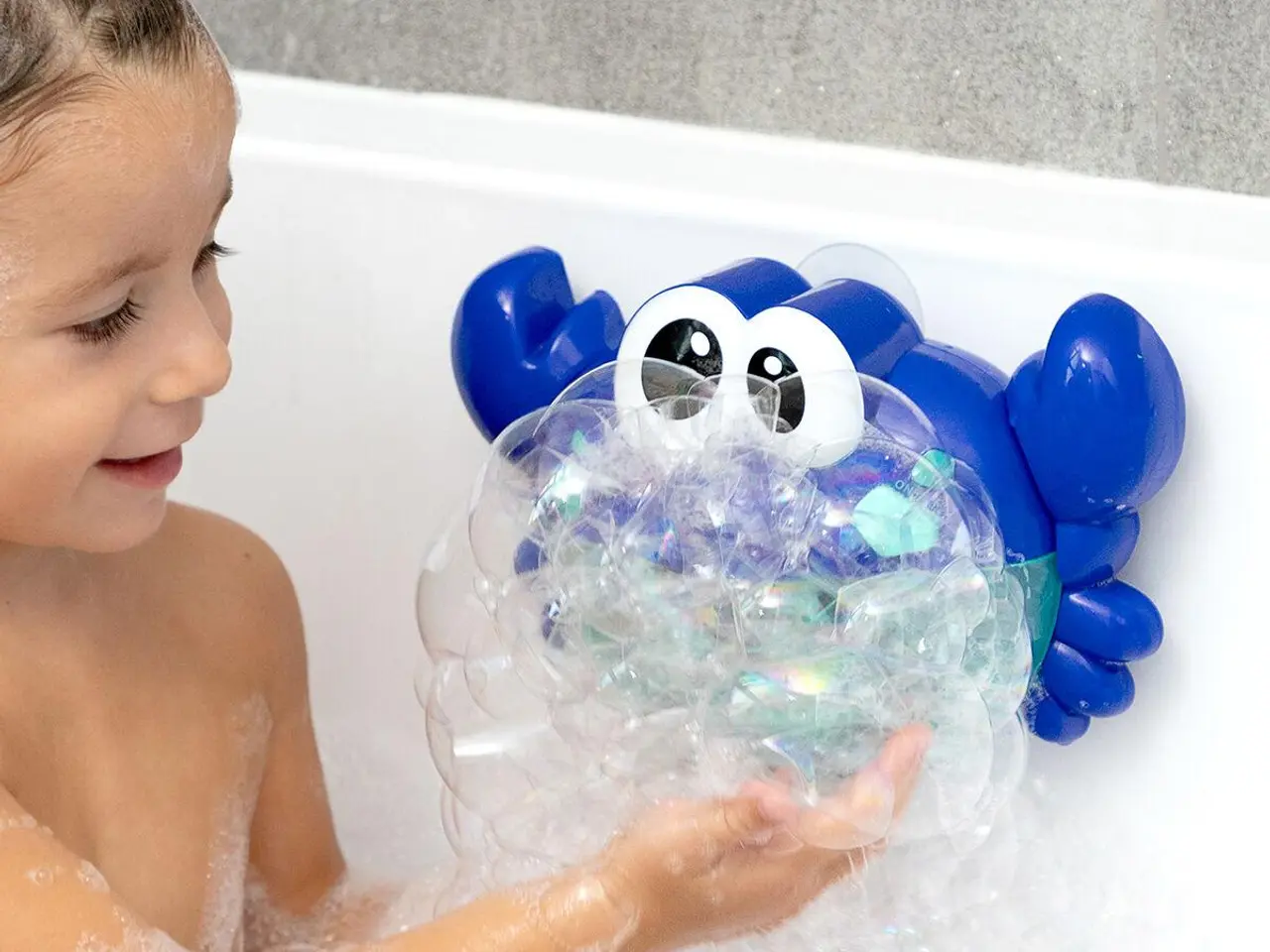 Billede 3 - Sæbeboblelegetøj til badet Crabbly - blå/grøn