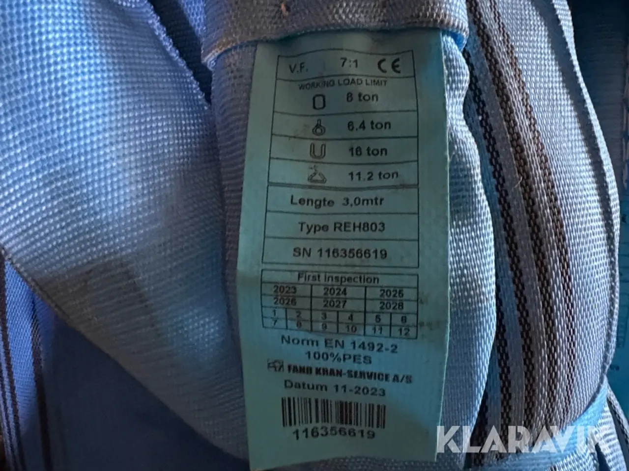 Billede 6 - Løftestropper - 2 og 8 tons - 17 styk