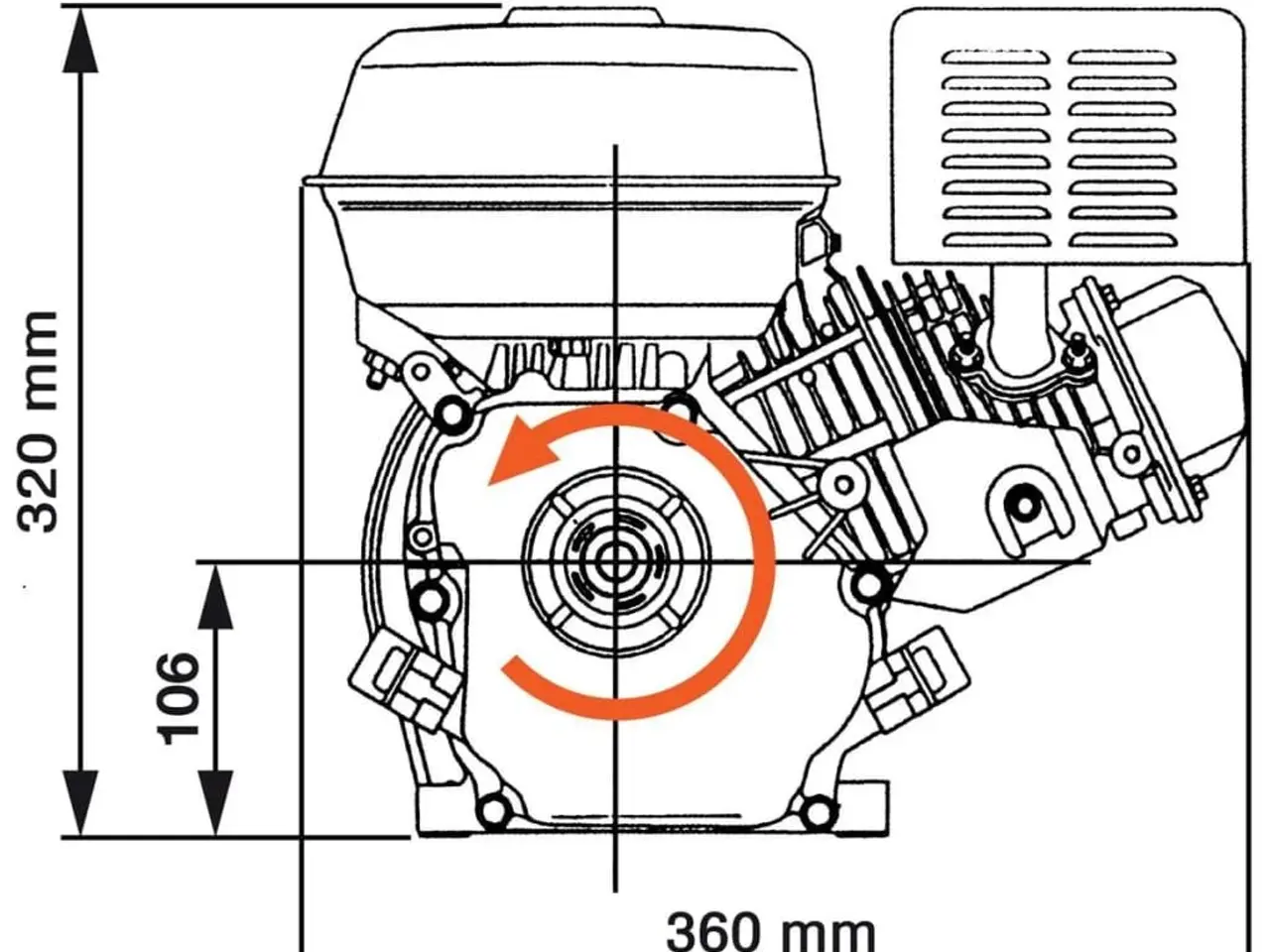 Billede 7 - Benzinmotor 6,5 hk 4,8 kW - rekylstart, sort