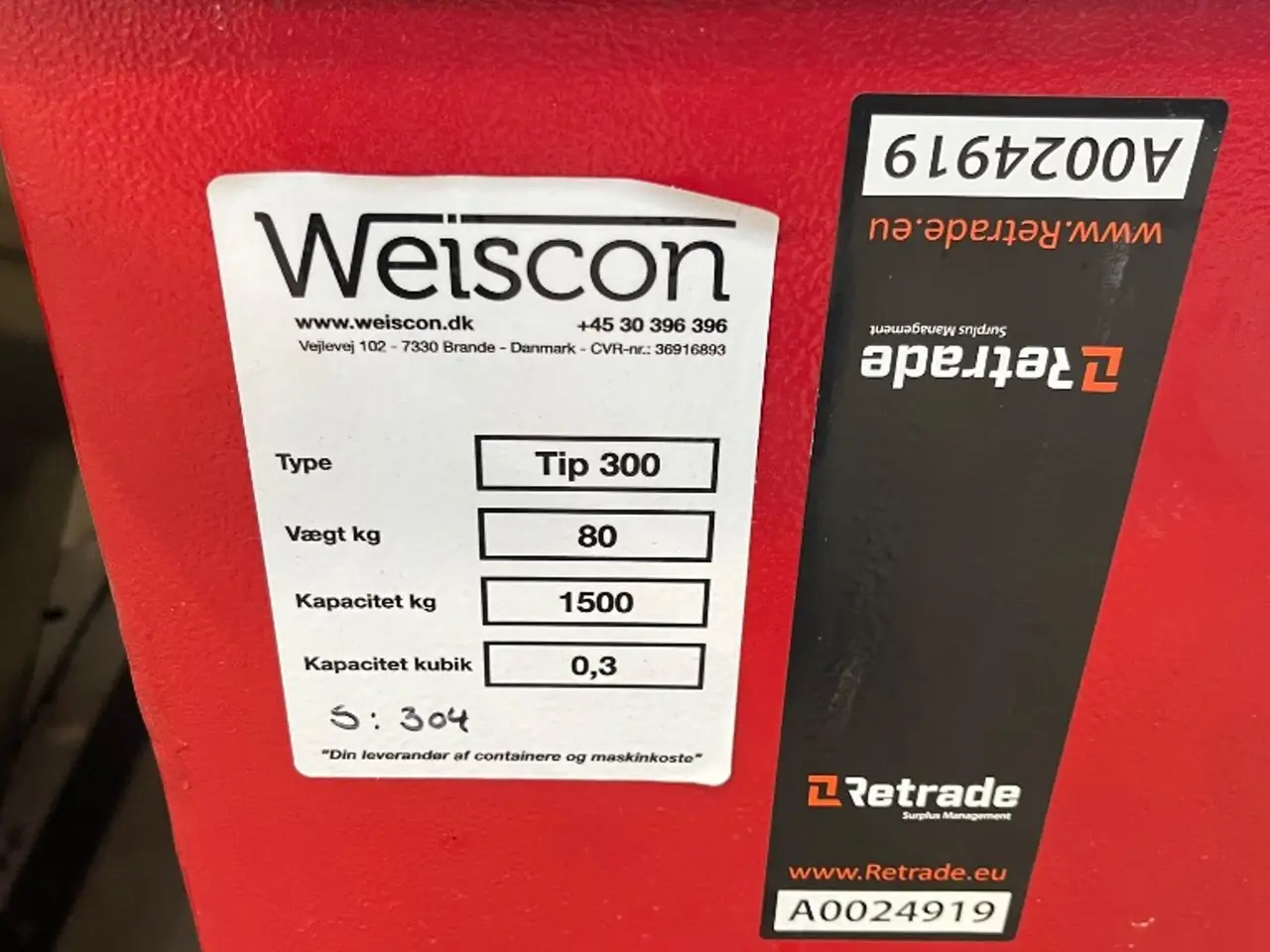 Billede 1 - Container Weiscon Vippecontainer TIP 300