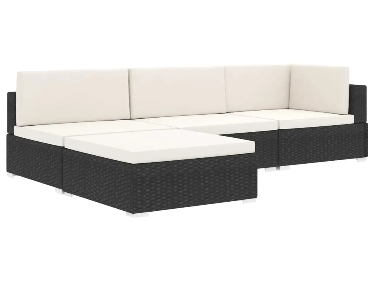 Billede 8 - Fodskammel med hynde i polyrattan - sort, 70 × 70 cm