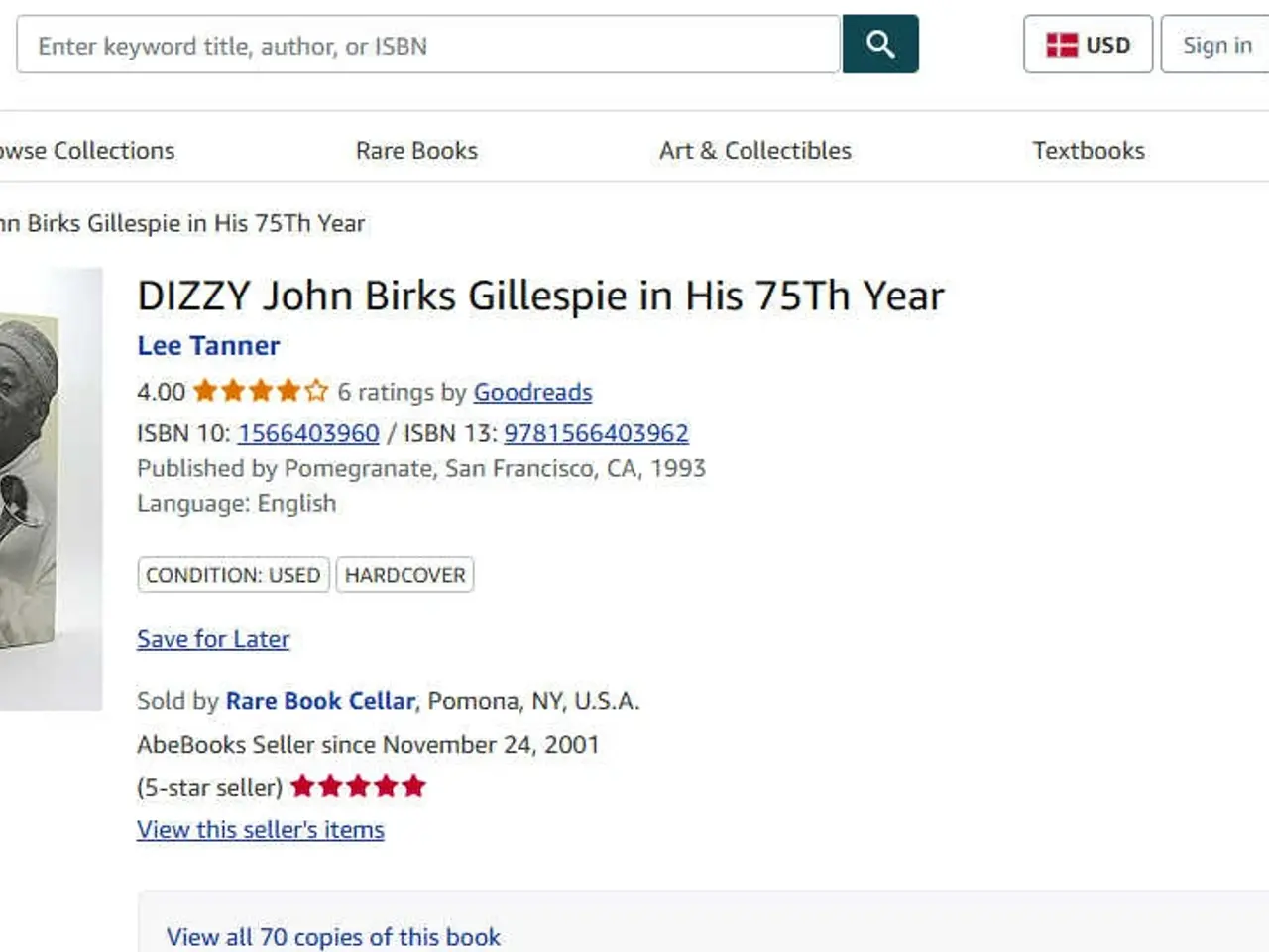 Billede 2 - Dizzy -John Birks Gillespie 75 år - fotobog