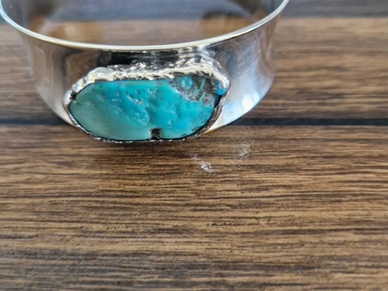 Billede 6 - Retro armring,forsølvet med turkis. Erik Dennung
