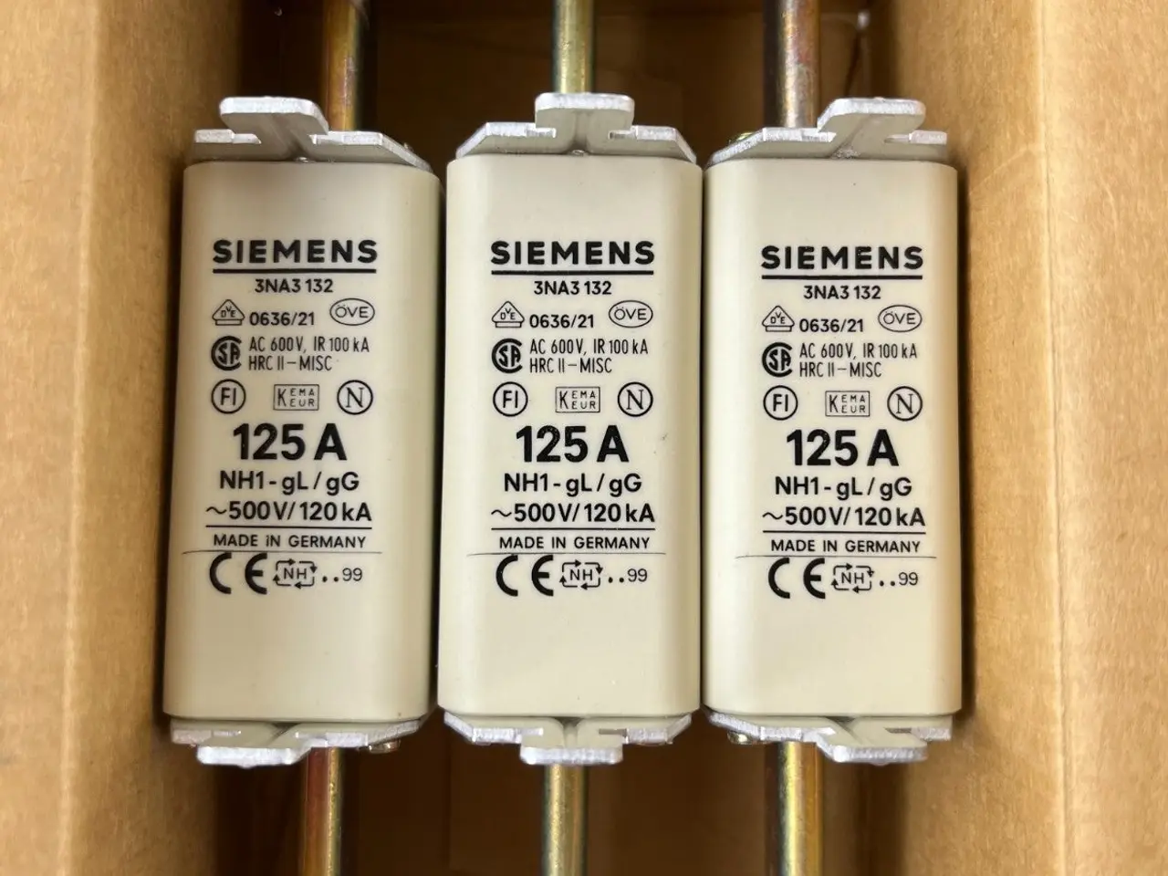 Billede 5 - Siemens 3NA3 132 NH1 Fuse 125A 500V gL/gG LV HRC