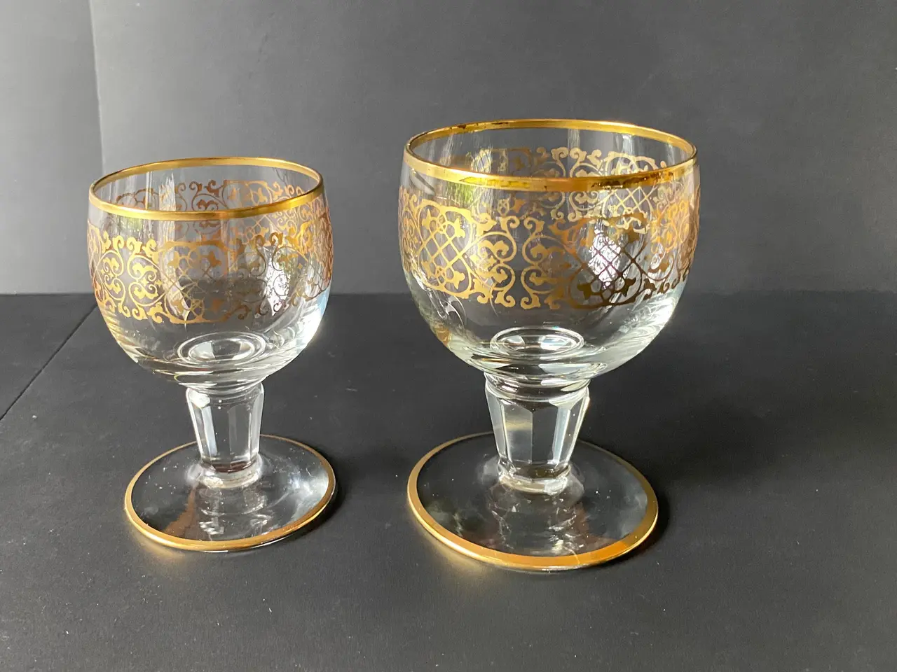 Billede 2 - Glas m/ guldkant og guldmønster