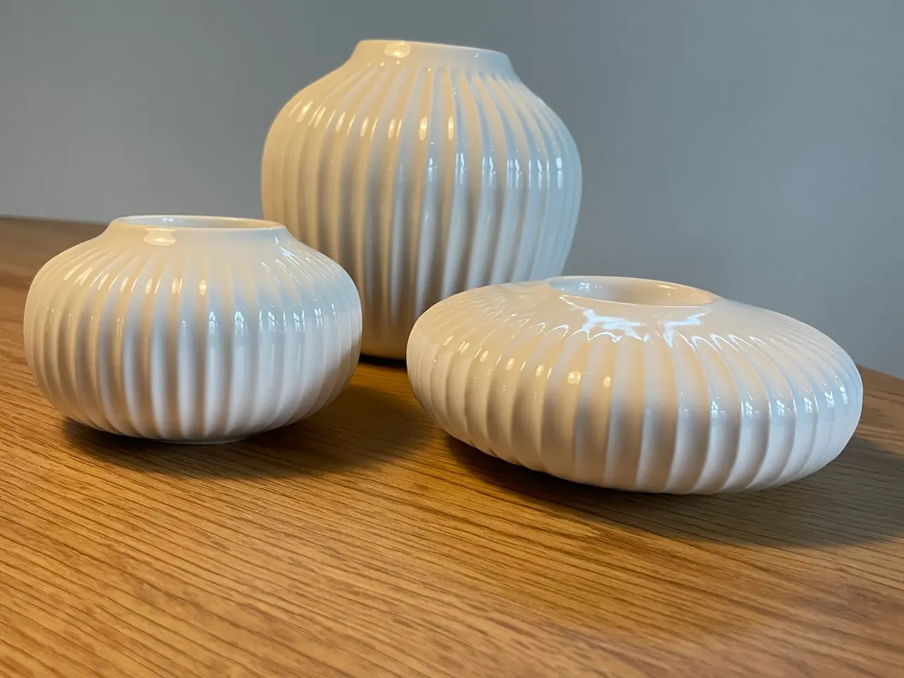 Billede 1 - Kähler sæt med vase og 2 fyrfadslys