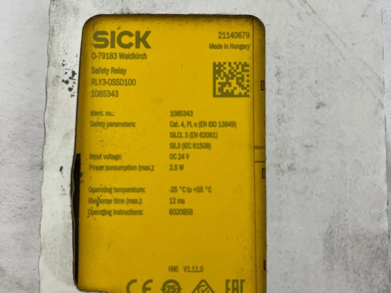 Billede 4 - SICK RLY3-OSSD100 sikkerhedsrelæ 24VDC Cat4 PL e