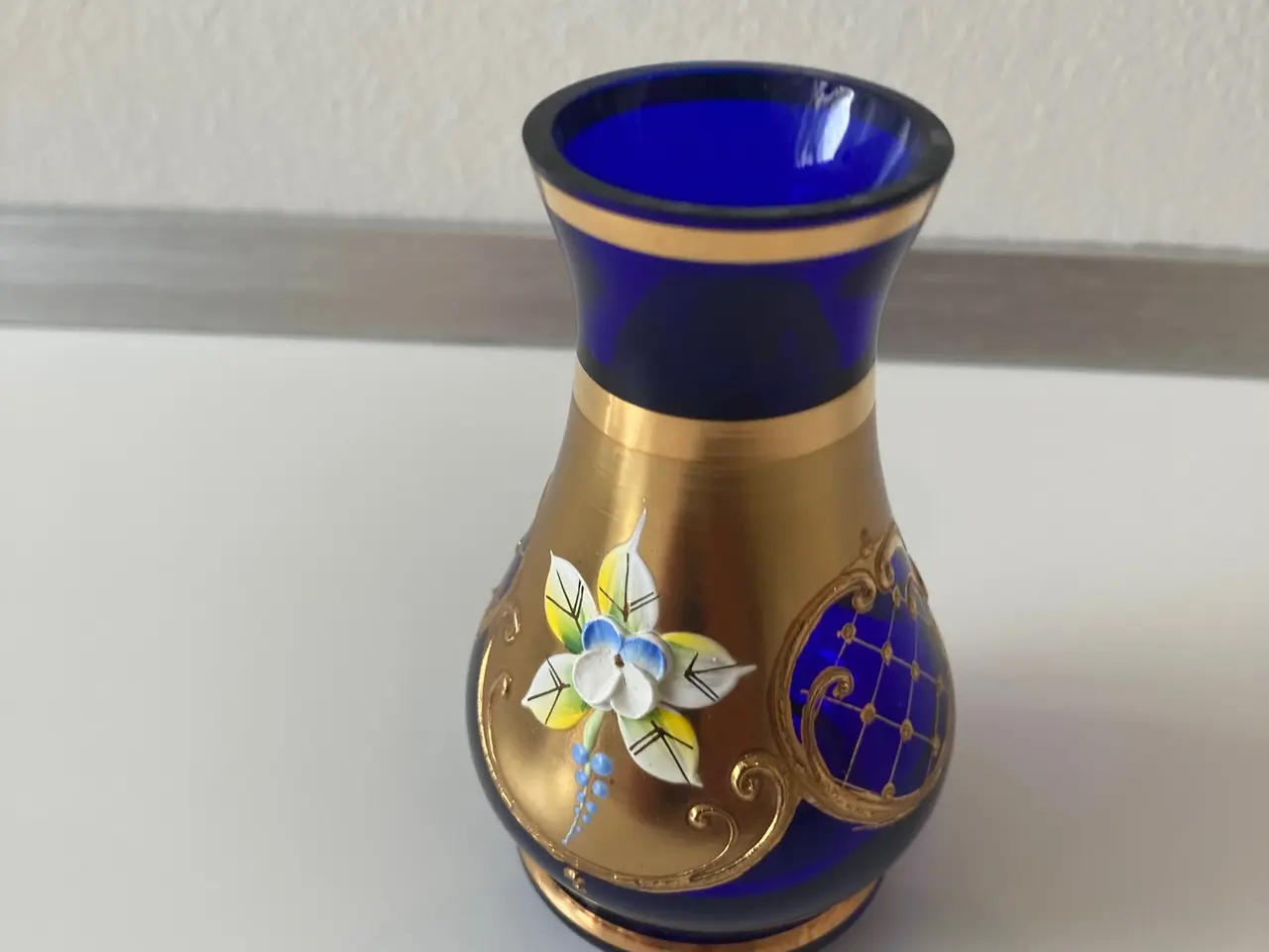 Billede 2 - Bohemian Crystal – Håndmalet Guld på Blå, Grøn & R
