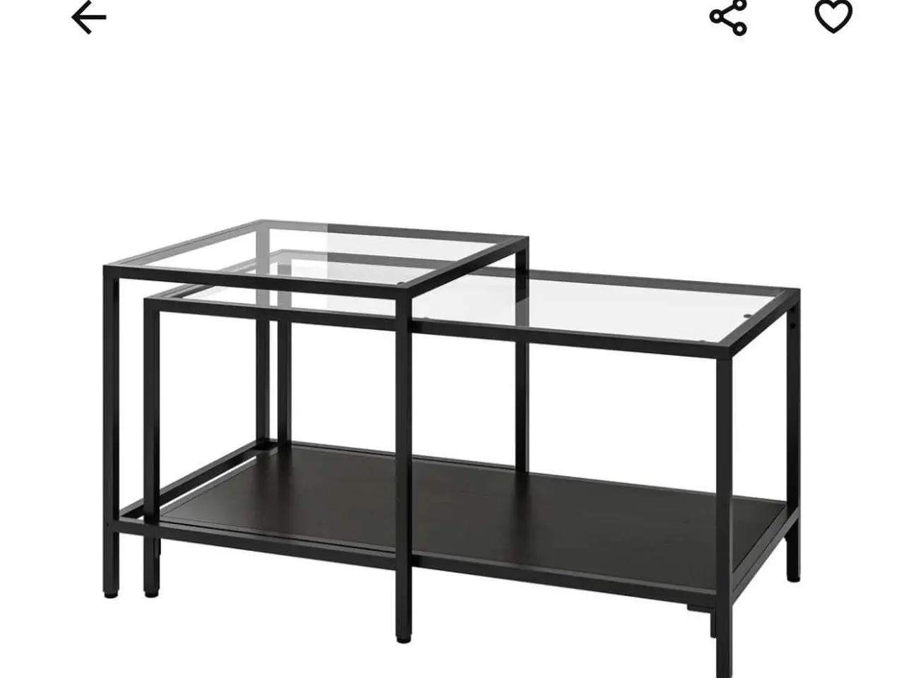 Billede 1 - Glasbord med sort ramme