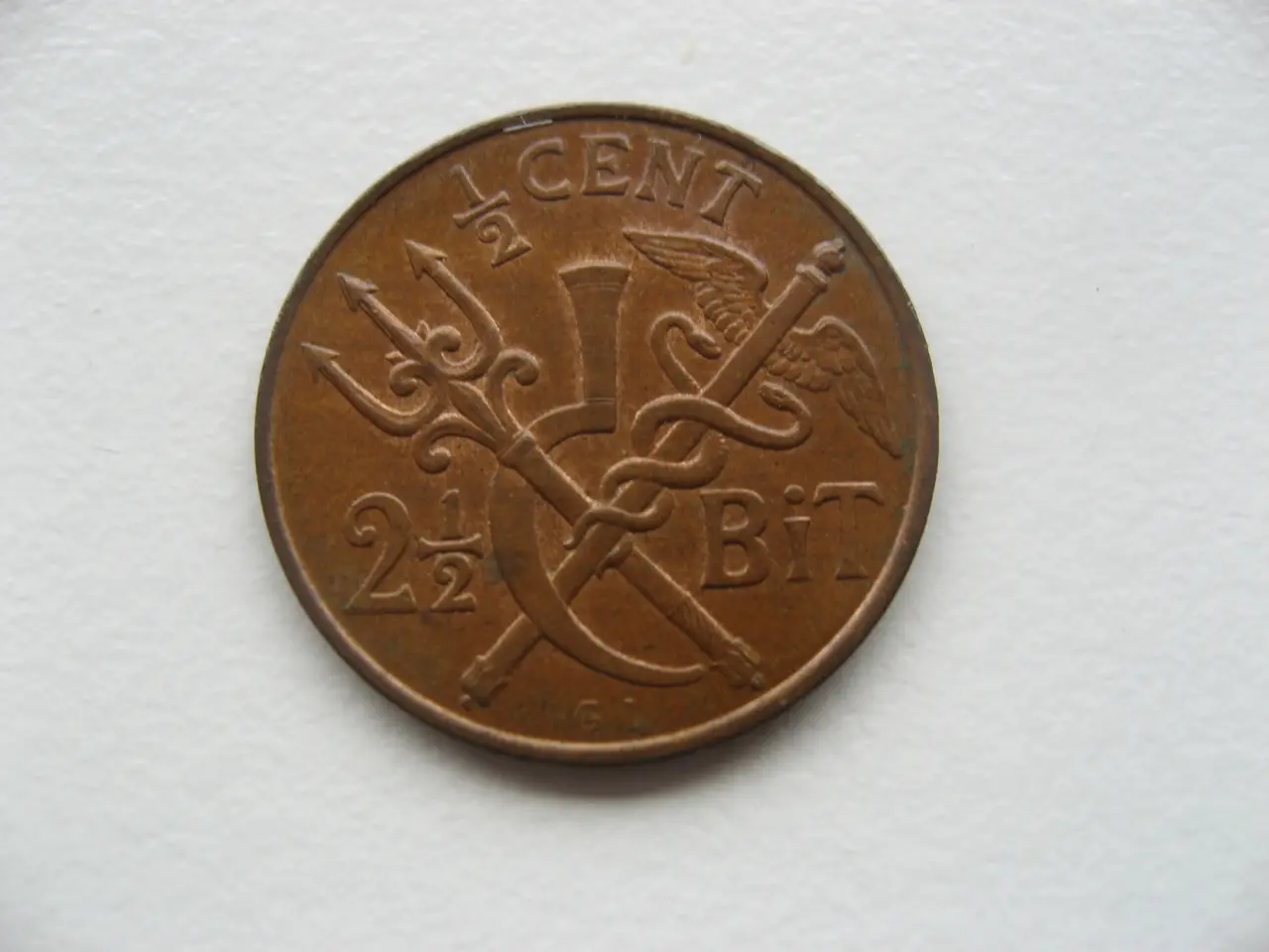 Billede 2 - Dansk Vestindien. Smuk 2 1/2 Bit/1/2 Cent 1905,