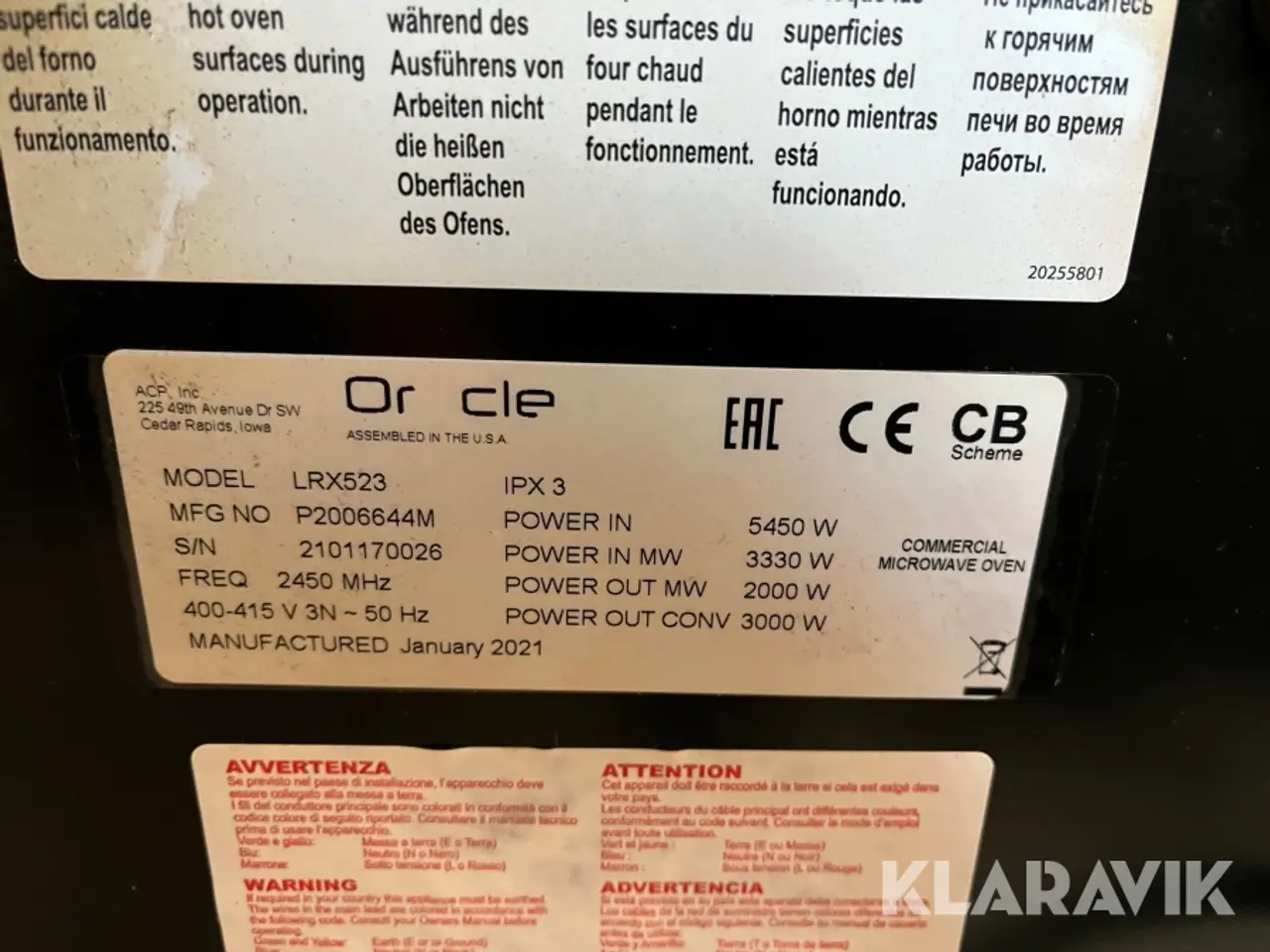Billede 5 - Højhastighedsovn Lainox Oracle LRX523
