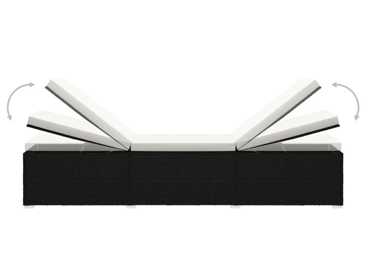 Billede 7 - Liggestole 3 dele med tebord polyrattan sort