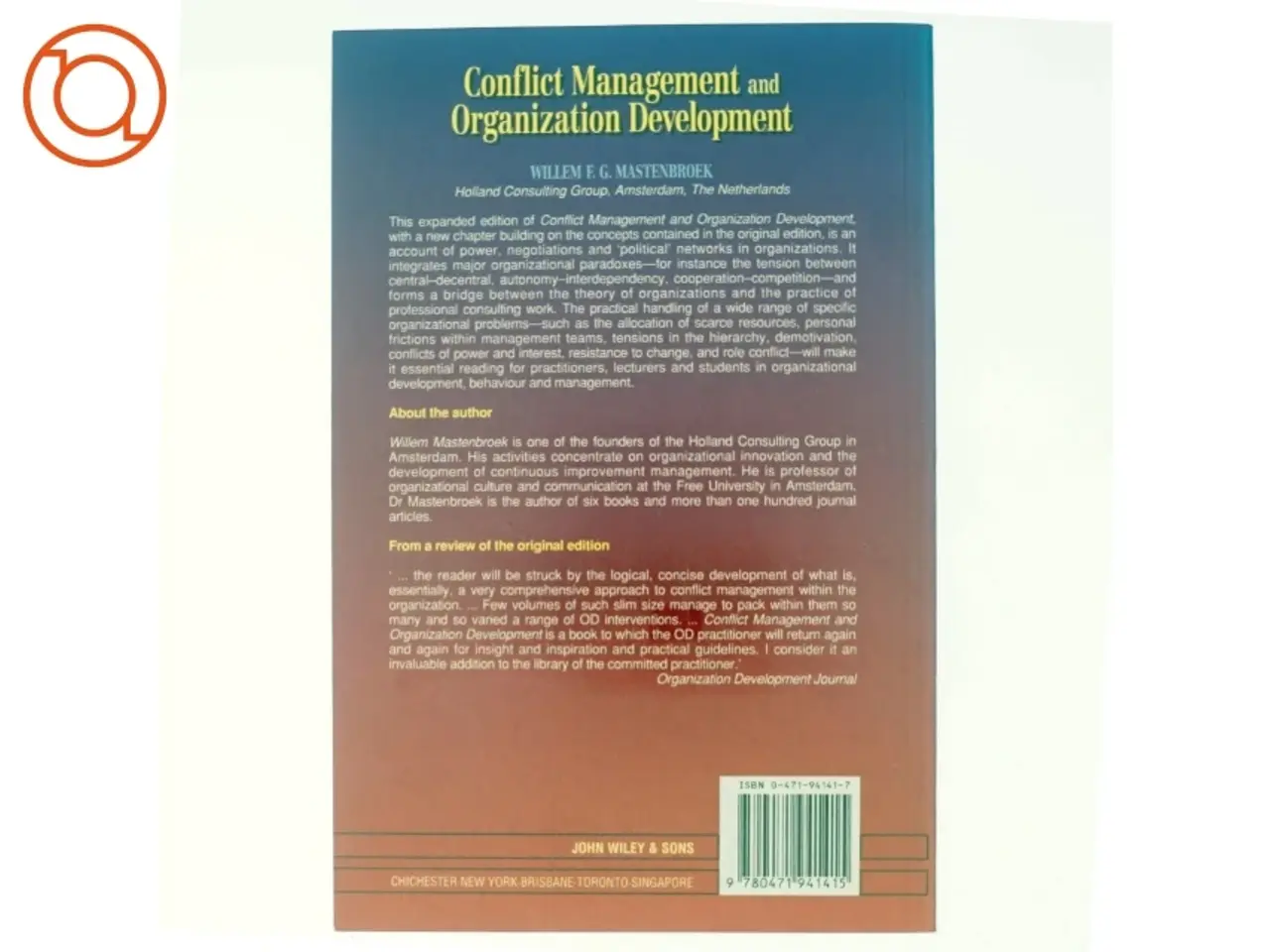 Billede 3 - Conflict Management and Organization Development af W. F. G. Mastenbroek (Bog)