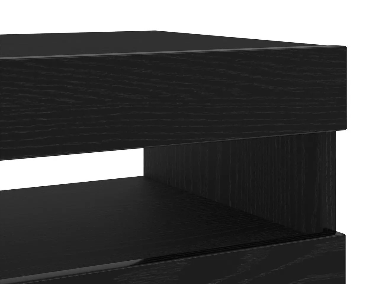 Billede 9 - TV-bord i sort eg 100 × 35 × 40 cm - konstrueret træ med LED