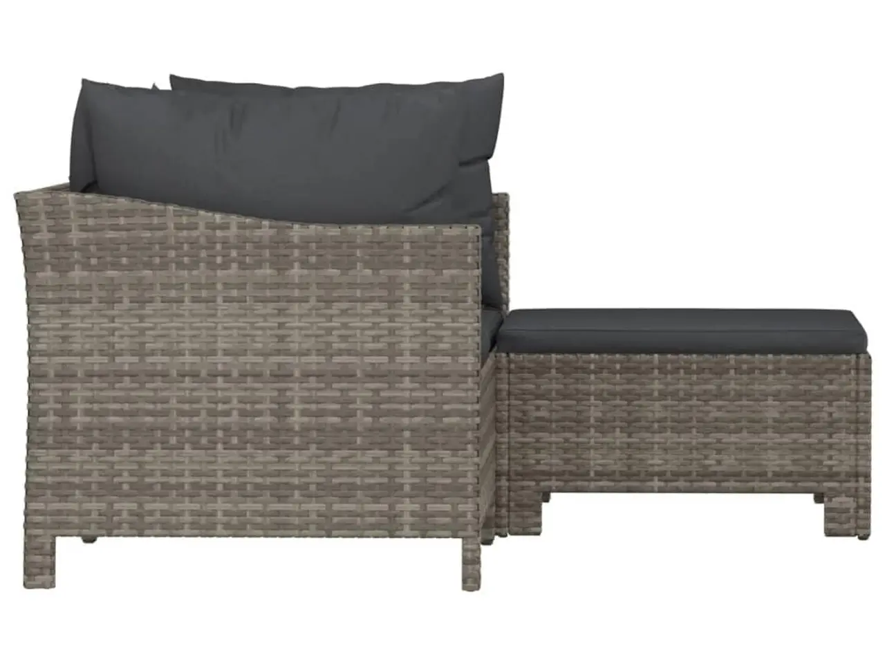 Billede 5 - Loungesæt til haven 3 dele med hynder polyrattan grå