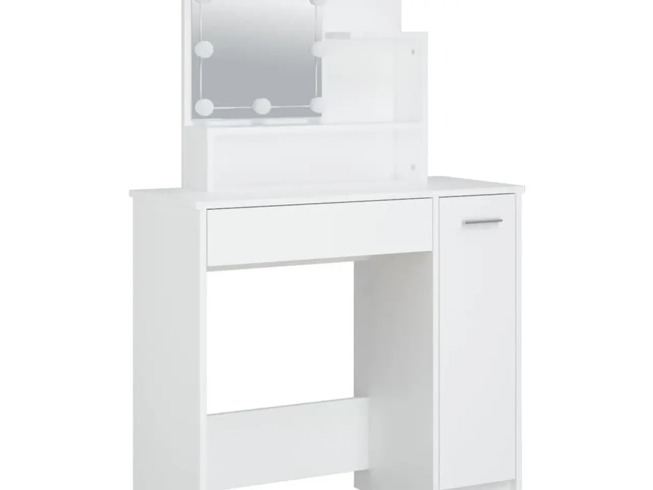Billede 3 - Makeupbord med LED-lys 86,5x35x136 cm hvid