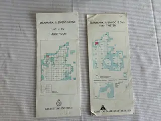 Kort 4 cm Hanstholm og Kort 2 cm Thisted