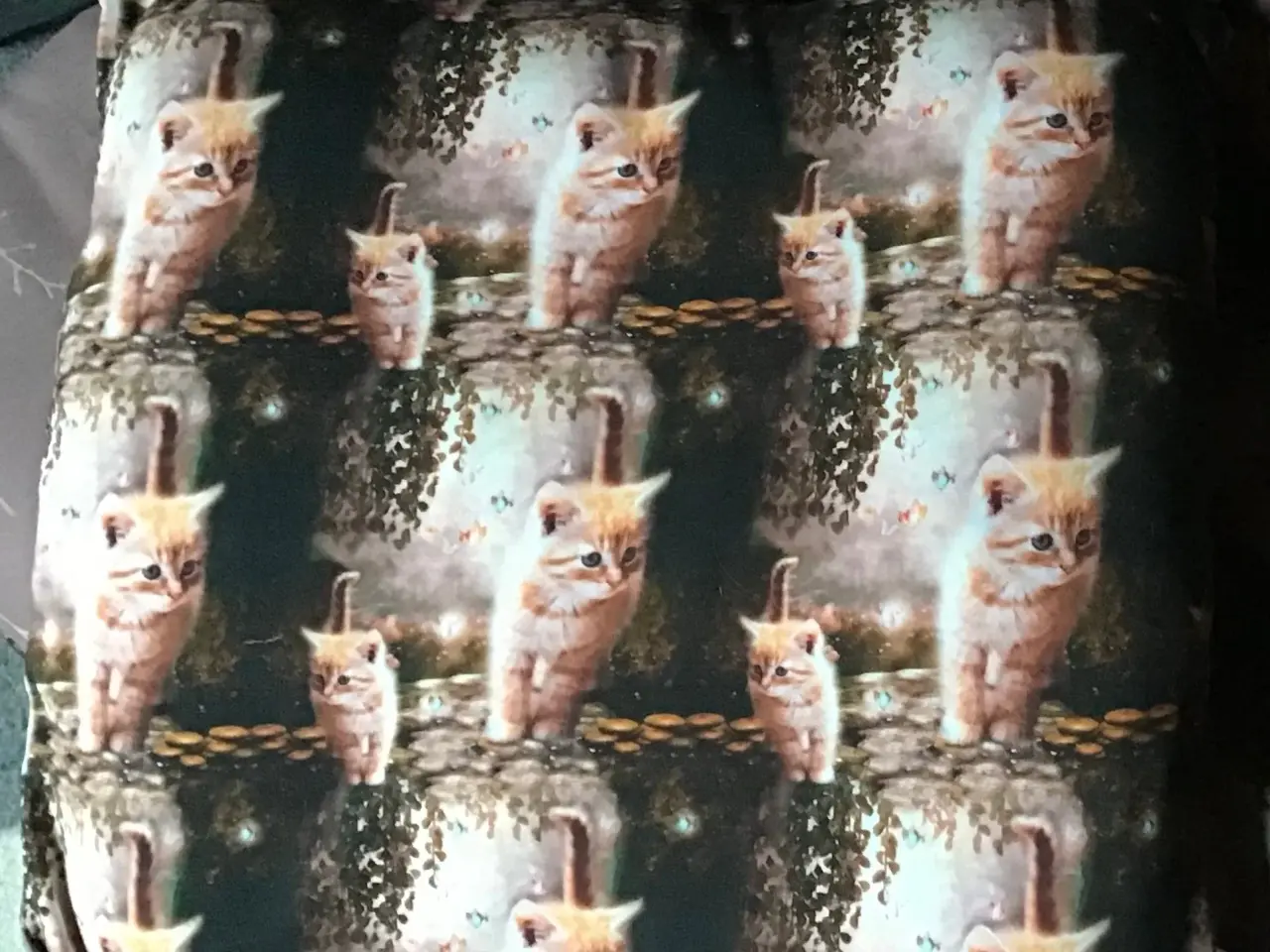 Billede 1 - 4 tykke stolehynder med kattemotiv