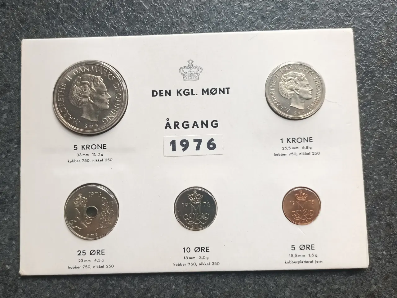 Billede 1 - Kgl Møntsæt 1976 i flot kvalitet.