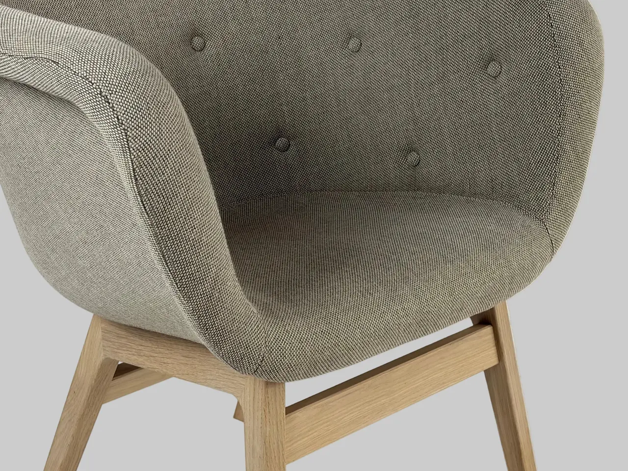 Billede 5 - +HALLE Chester Loungestol – Beige/Eg Stel
