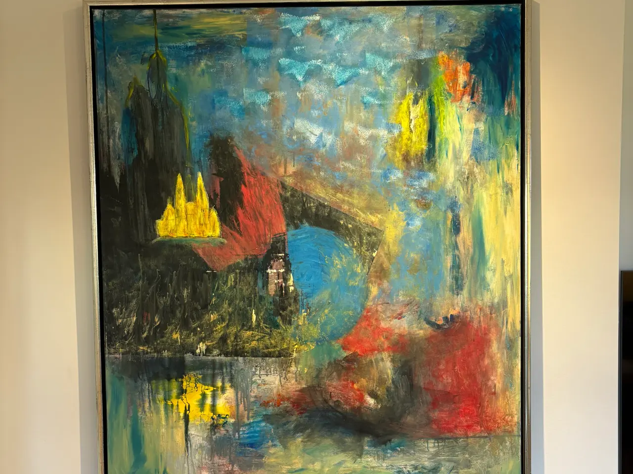 Billede 1 - Flot maleri 120cm x 100cm "De vilde svaner"