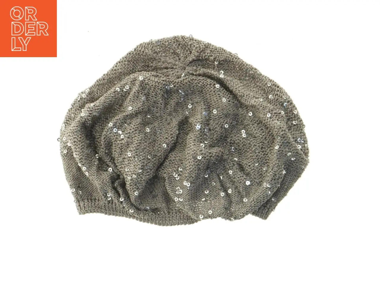 Billede 1 - Grå beret med palietter (str. Ø. 18 cm)