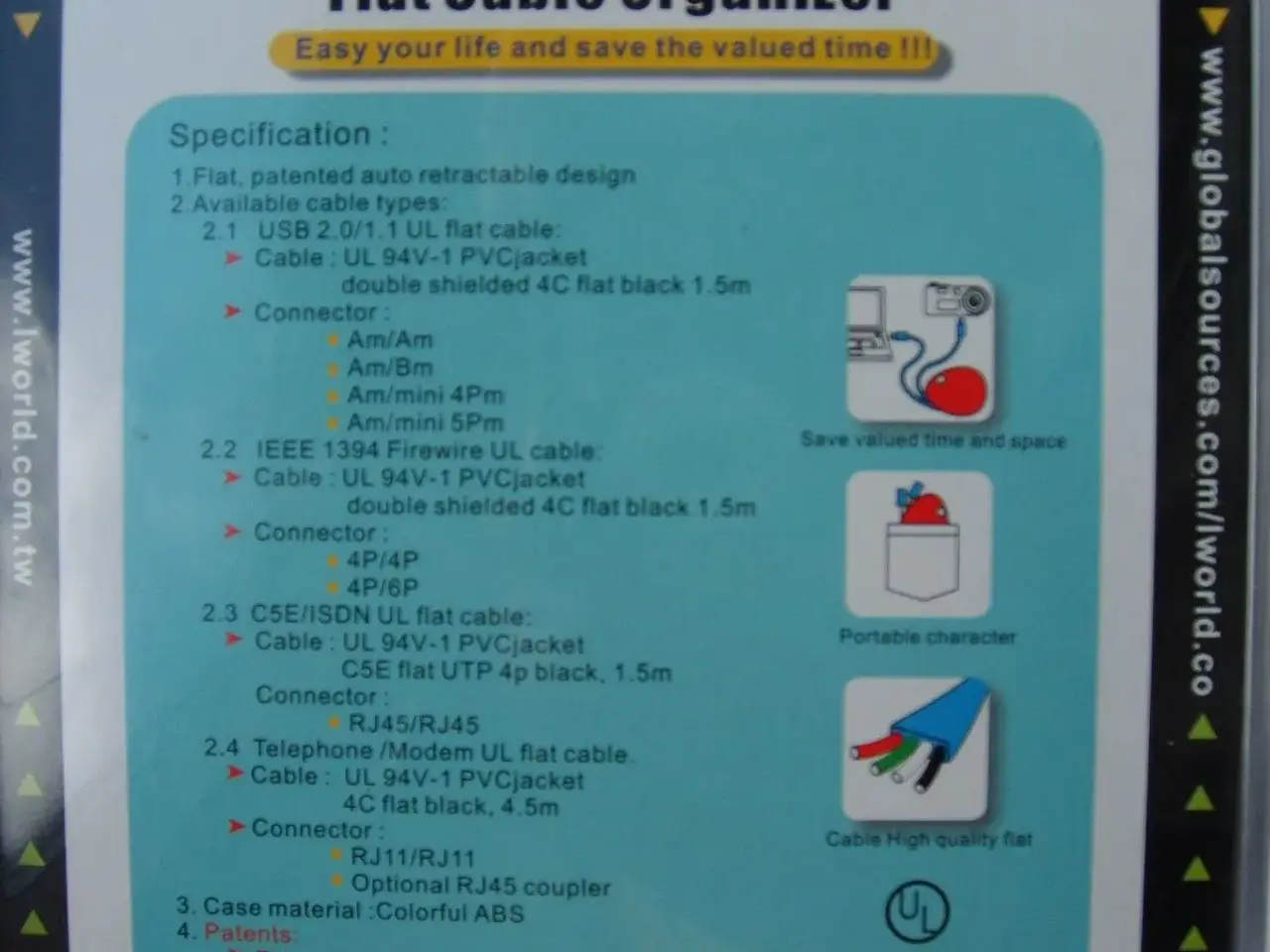 Billede 2 - IEEE1394 kabel med Type 2 Connector 4-P