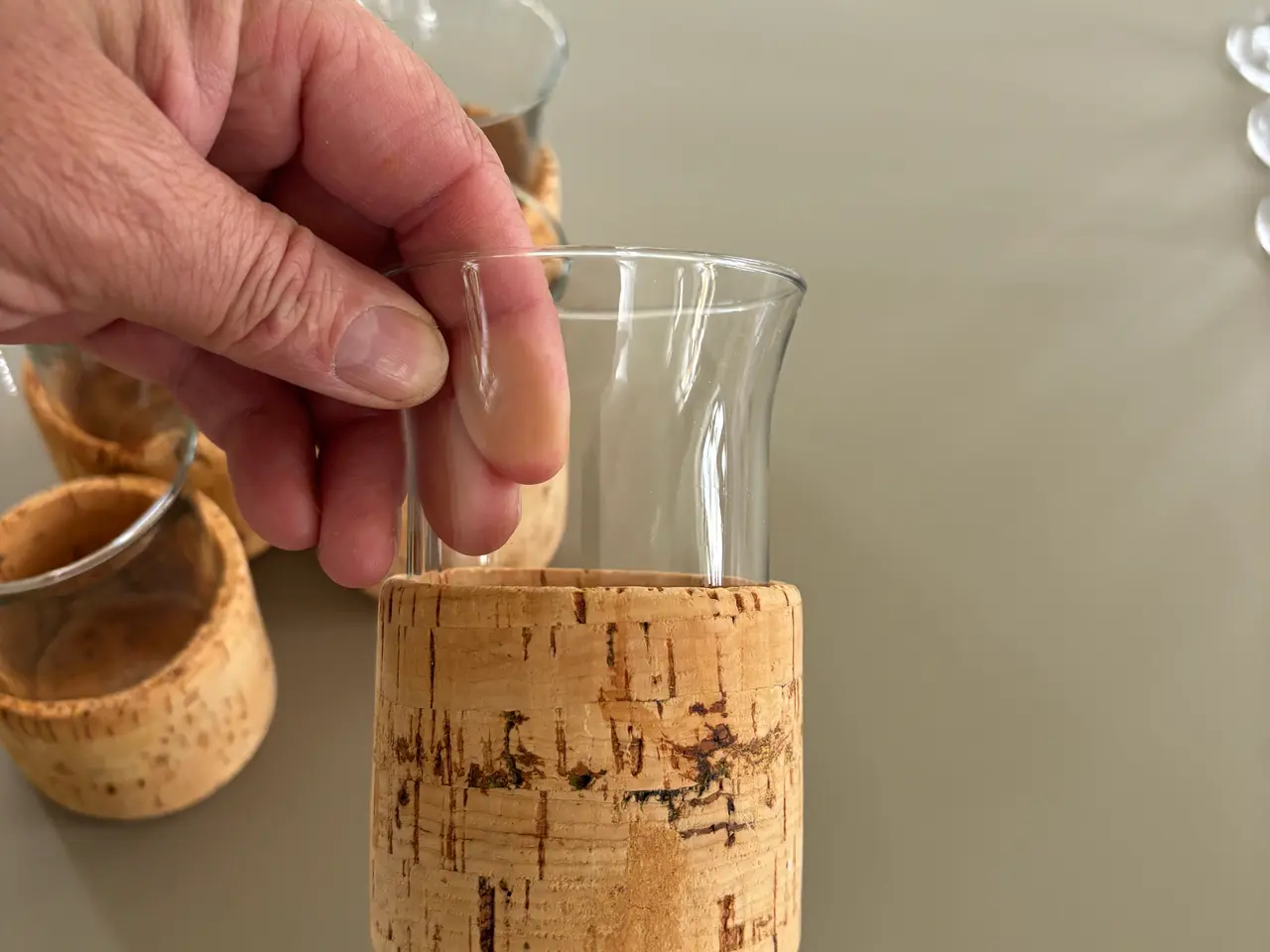 Billede 2 - Klassiske vintage glas med korkholdere – 6 stk. i