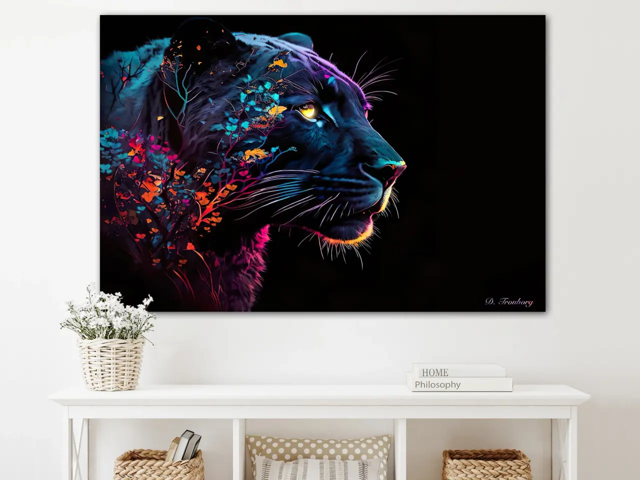 Billede 4 - Panter på lærred i 120 x 80 cm 