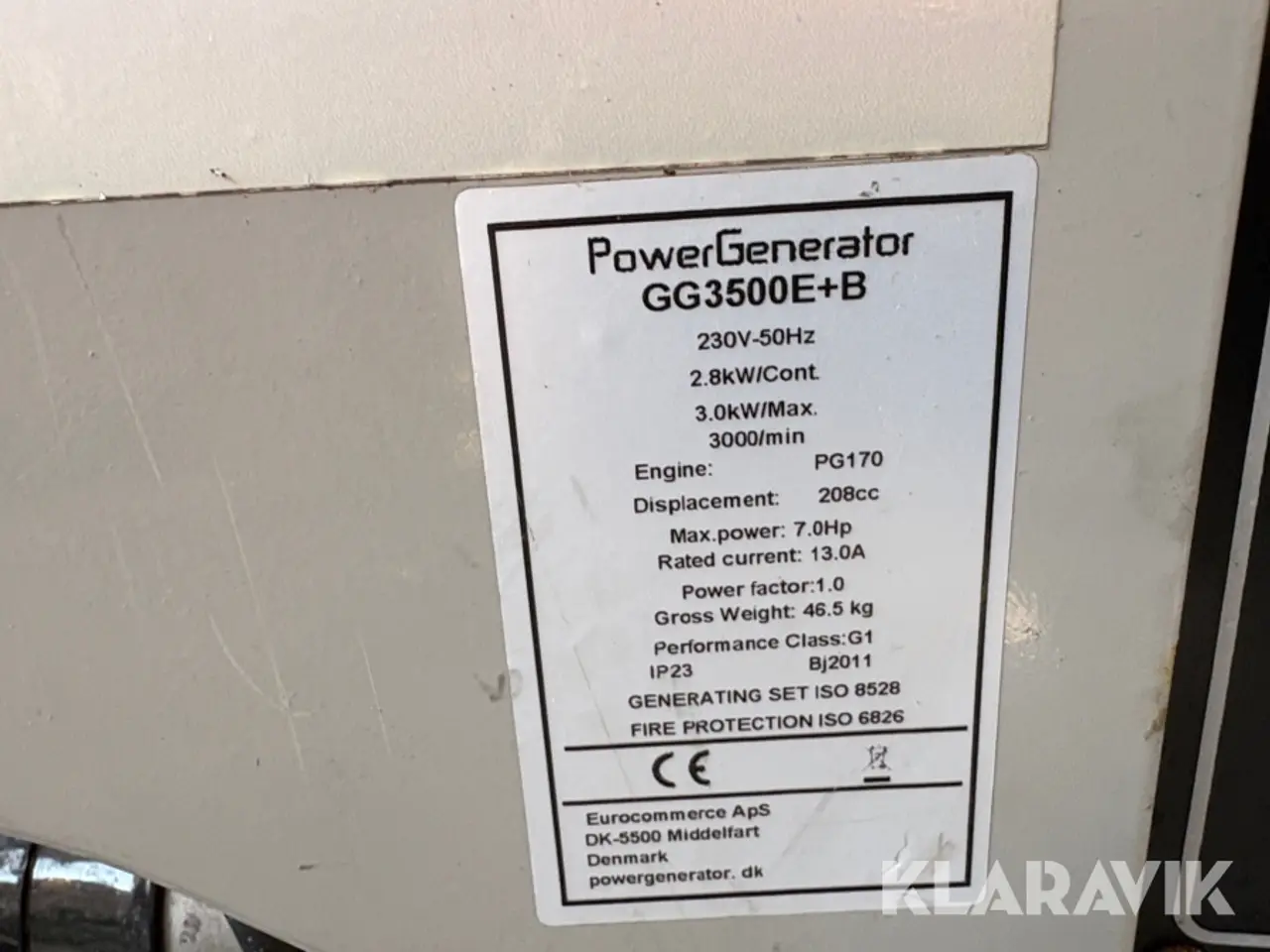 Billede 9 - Generator PowerGenerator GG3500E+B