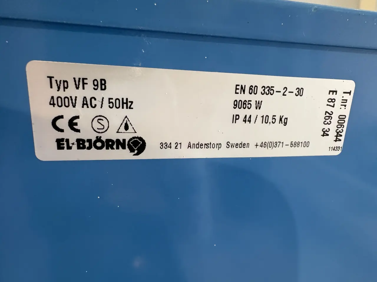 Billede 4 - El-Björn Varmeblæser 9 KW blå